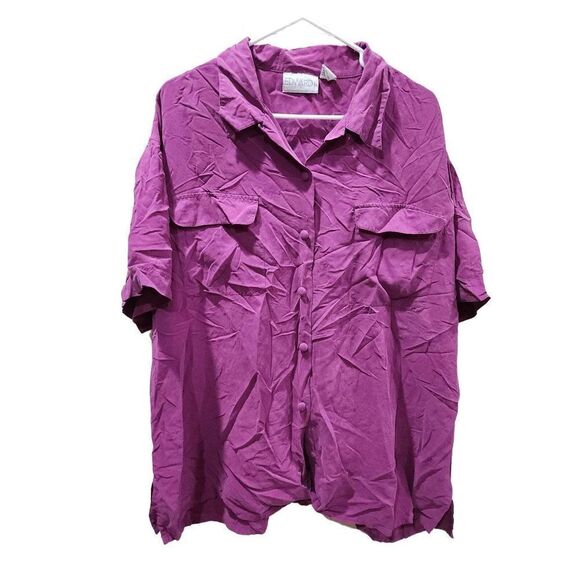 Edward 11 silk 22 size top button up blouse - Picture 1 of 8